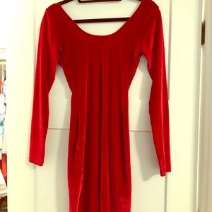 American Apparel Red Velvet Bodycon Dress